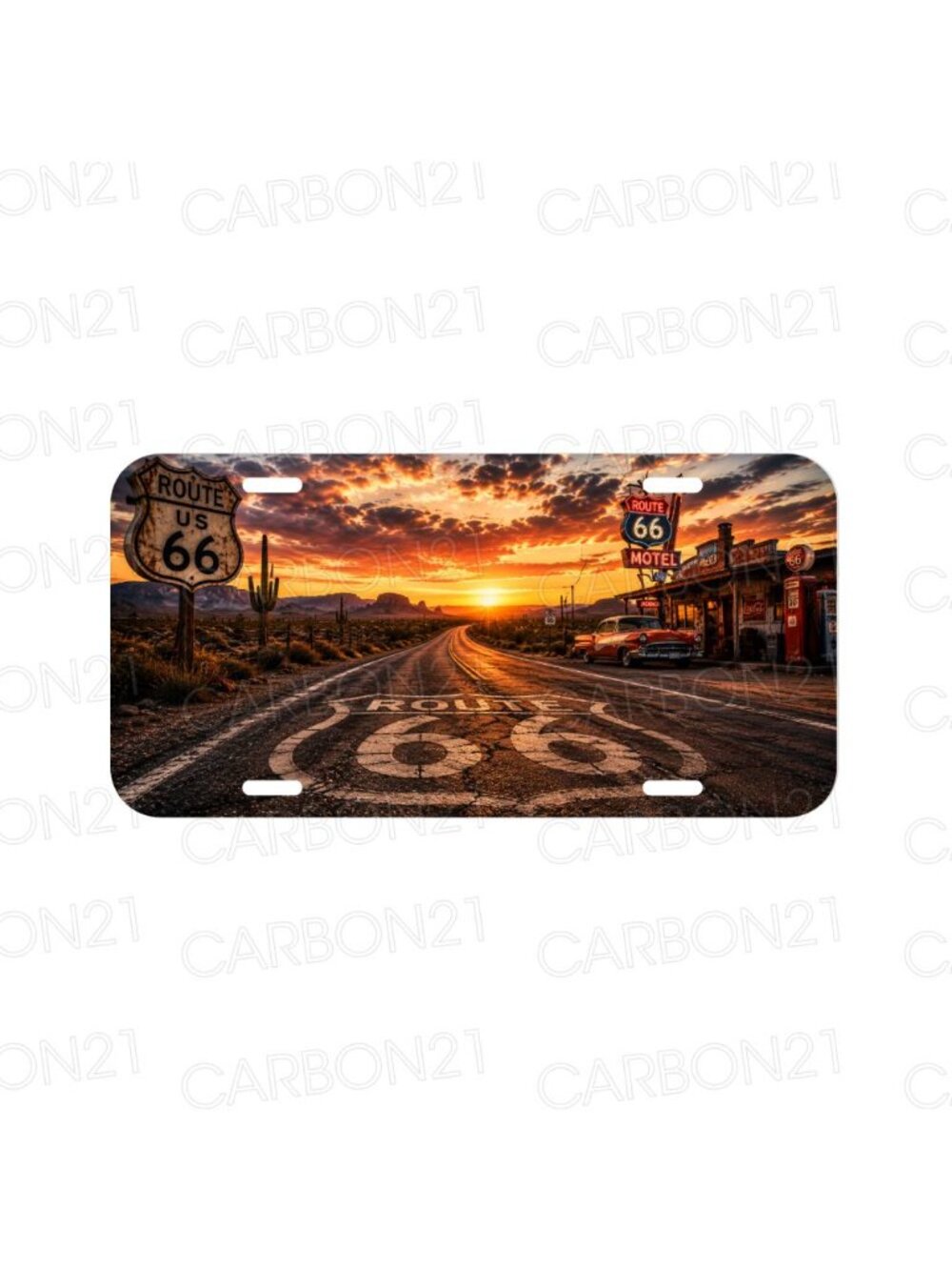 Route 66 U.S. Highway Desert Arizona Aluminum License Plate CAR SUV Truck